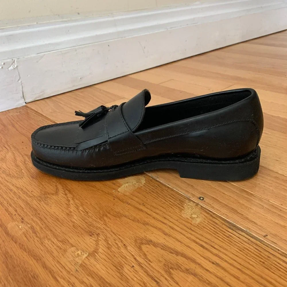New ROCKPORT Men's Black Leather Loafers w/Tassels